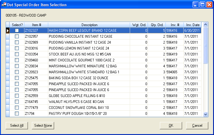 PO-Create-DOTSpecOrder-ItemSelect