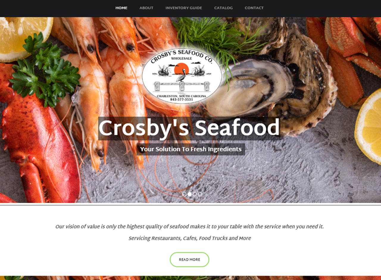 Crosby's Seafood website thumbnail