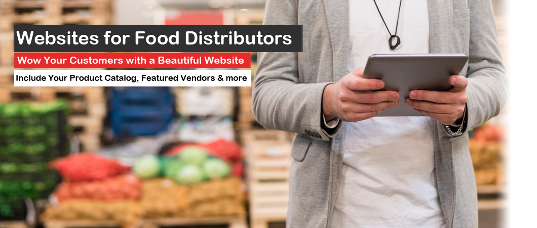 Websites for Food Distributors - person holding tablet