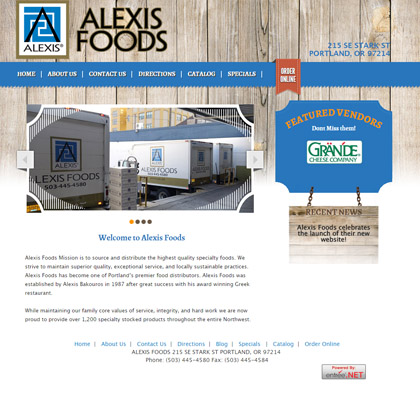 Alexis Foods website