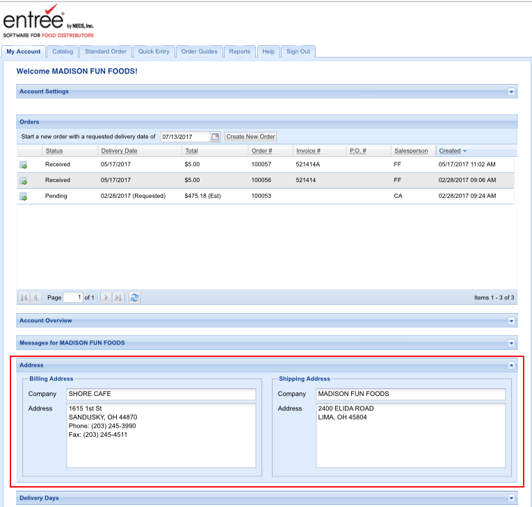 MyAcct-BillTo-ShipTo