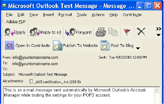 OutLook-TestMsg